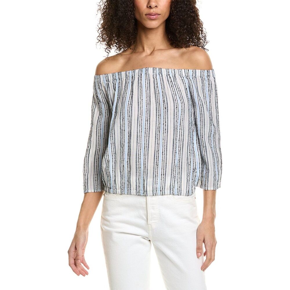 NWT - MICHAEL STARS Johanna Striped Top Admiral Multi, Sz S